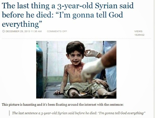 The last thing a 3-year-old Syrian said before he died: “I’m gonna tell God everything” :(